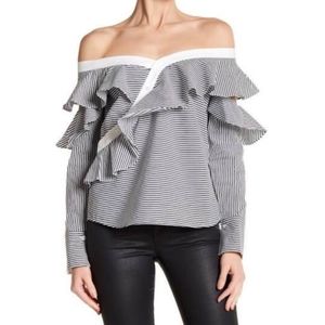 LAUNDRY by Shelli Segal Off the Shoulder Ruffle Blouse